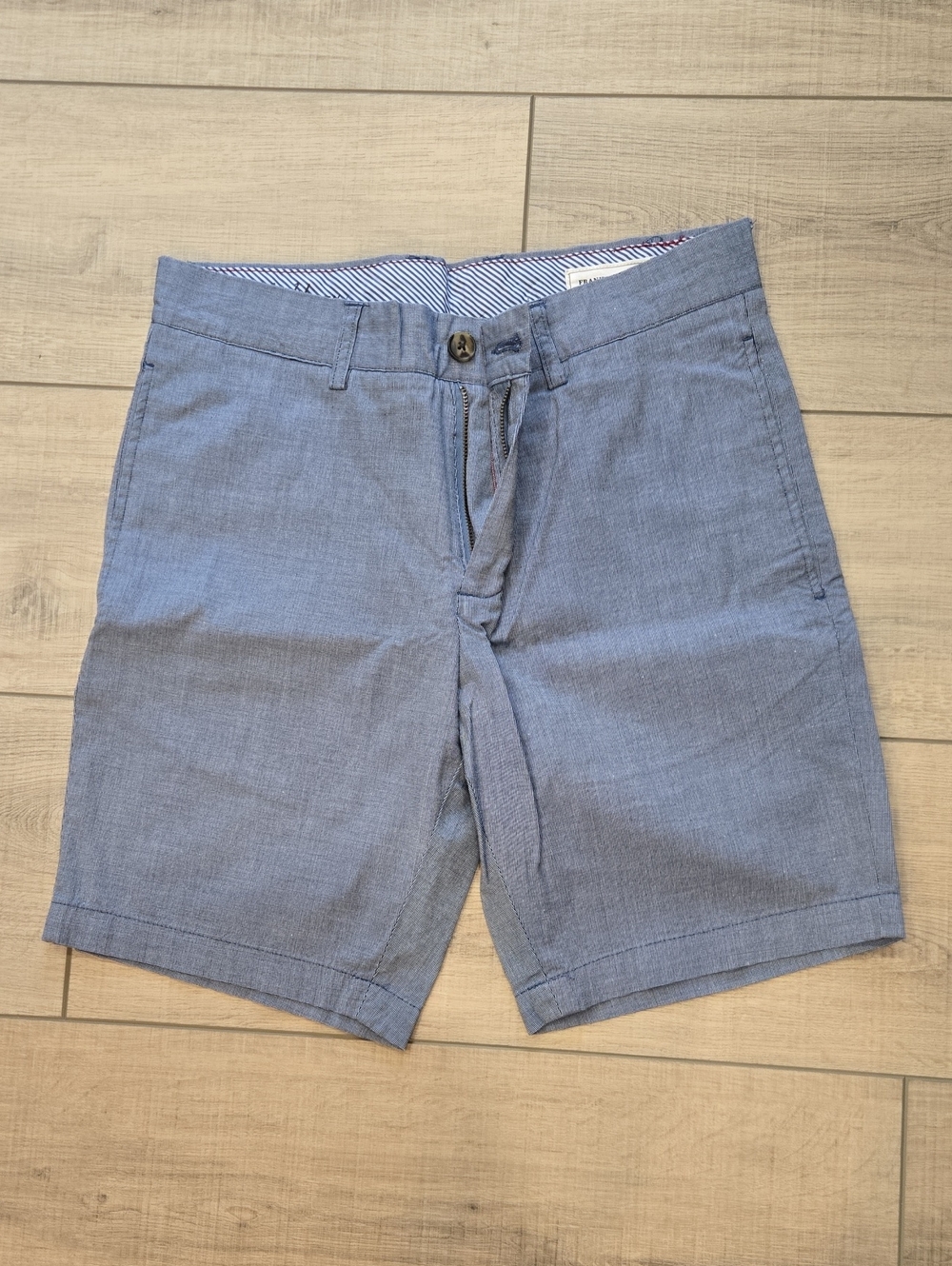 Frank & Oak Light Blue Flat-Front Men's Shorts